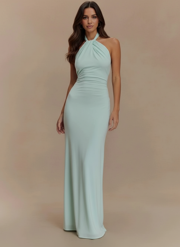 Slinky Halter Maxi Dress