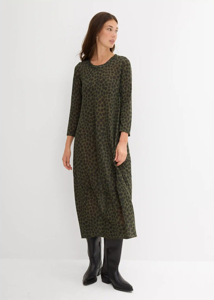 Lauren | Midi Leopard Dress