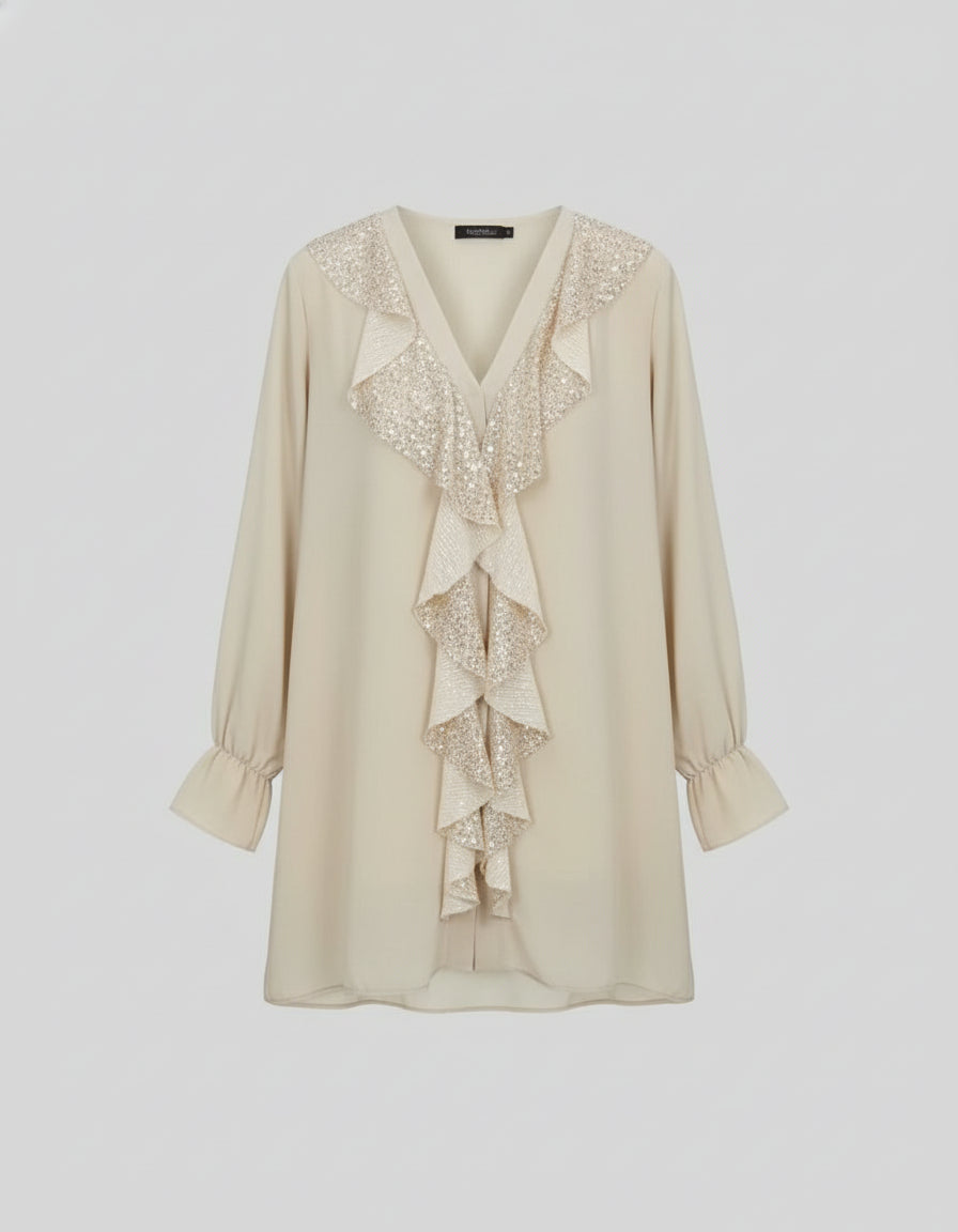 Steph | Shimmer Ruffle Blouse