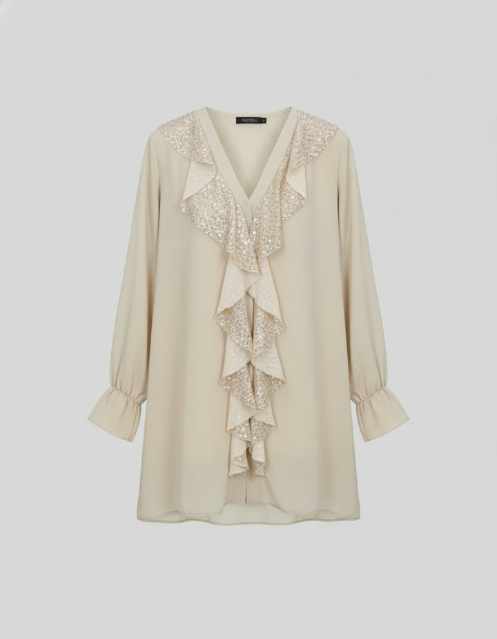 Steph | Shimmer Ruffle Blouse