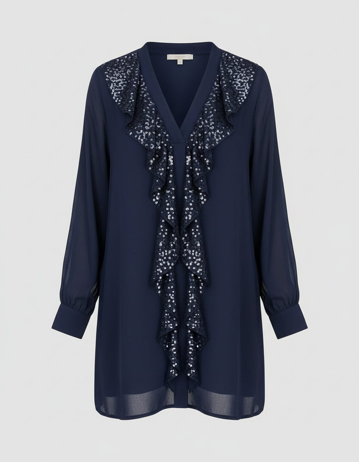 Steph | Shimmer Ruffle Blouse