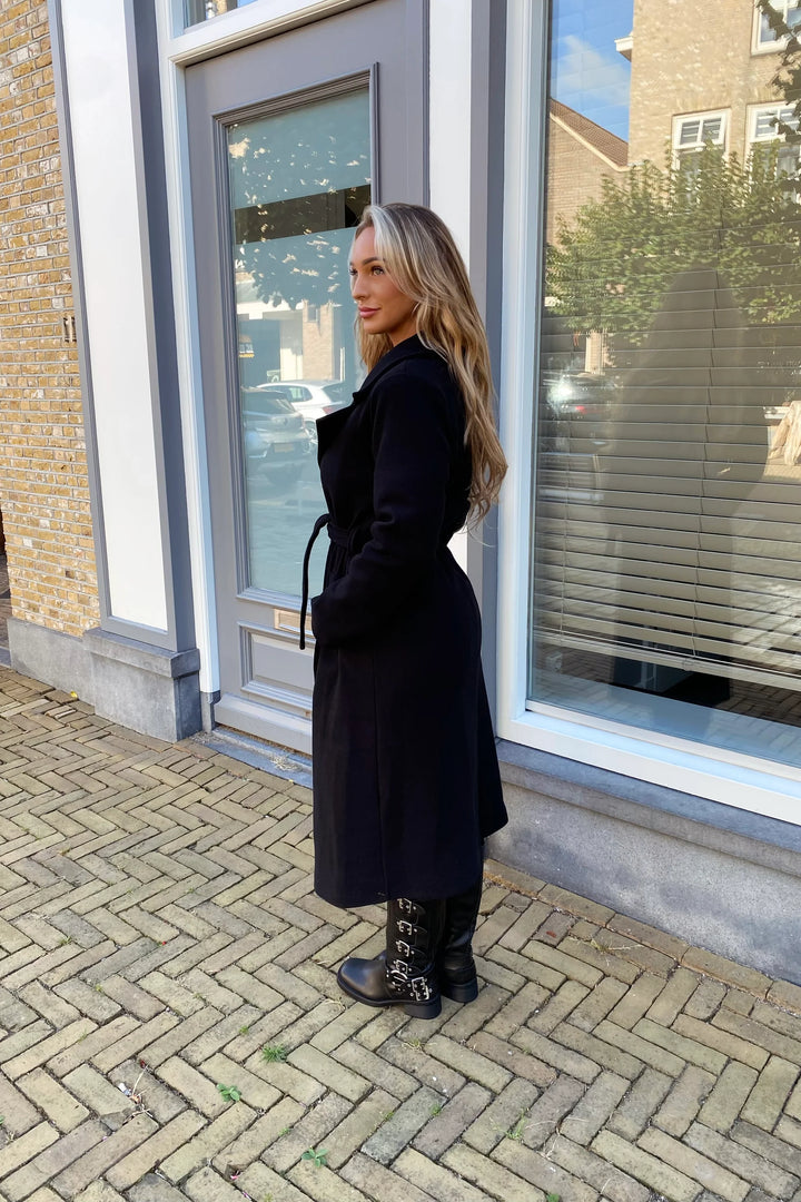 Quinn | Sleek Belted Overcoat