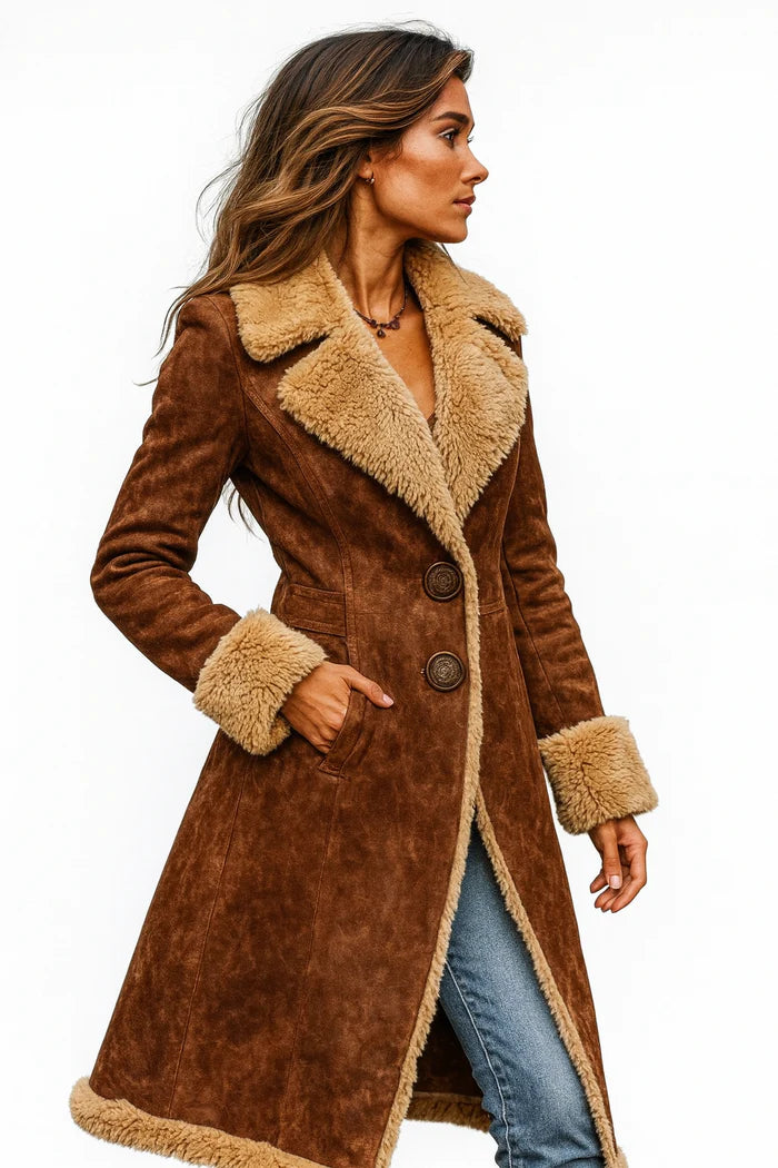 Caroline | Vintage Faux Fur Trench Coat