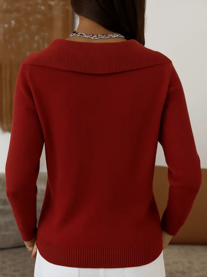 Cora | Ribbed Collar Sweater