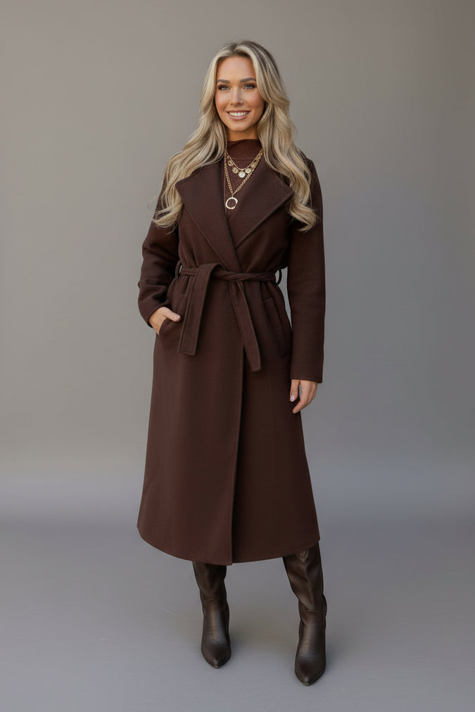 Quinn | Sleek Belted Overcoat