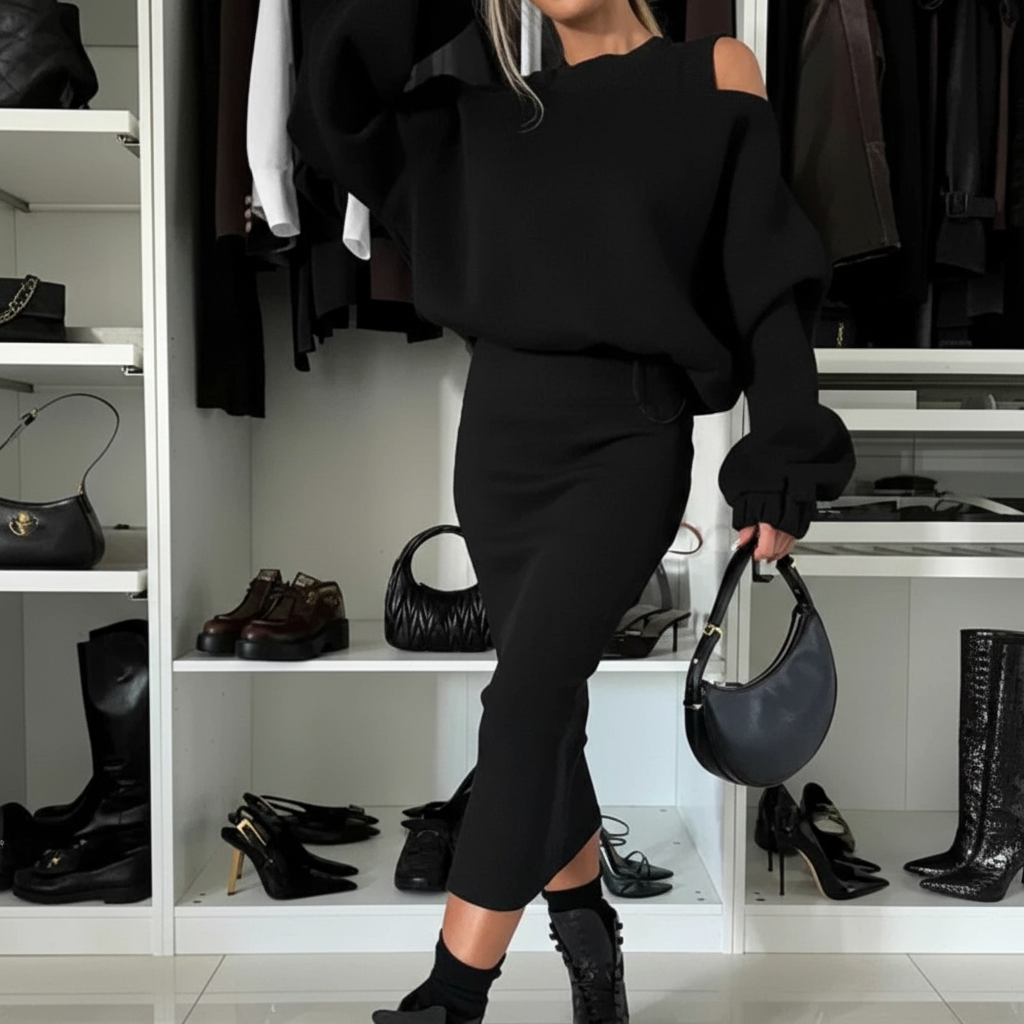 Kayla | Two Piece Off - Shoulder Sweater and Dress