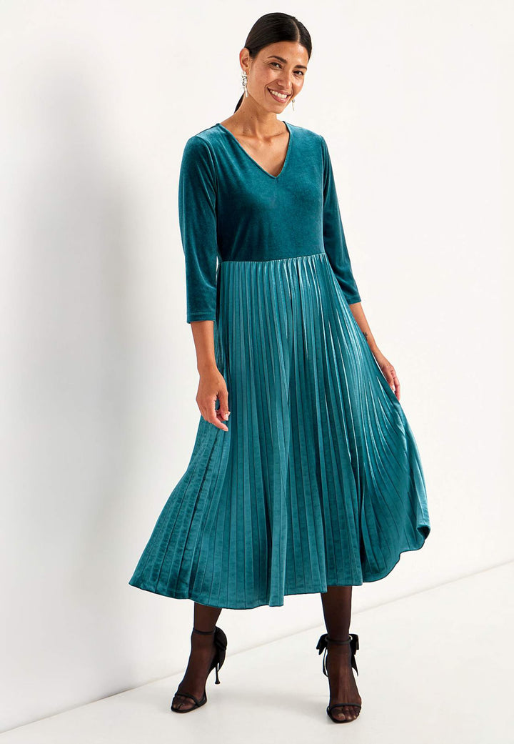 Vicky | Pleated Velvet Dress