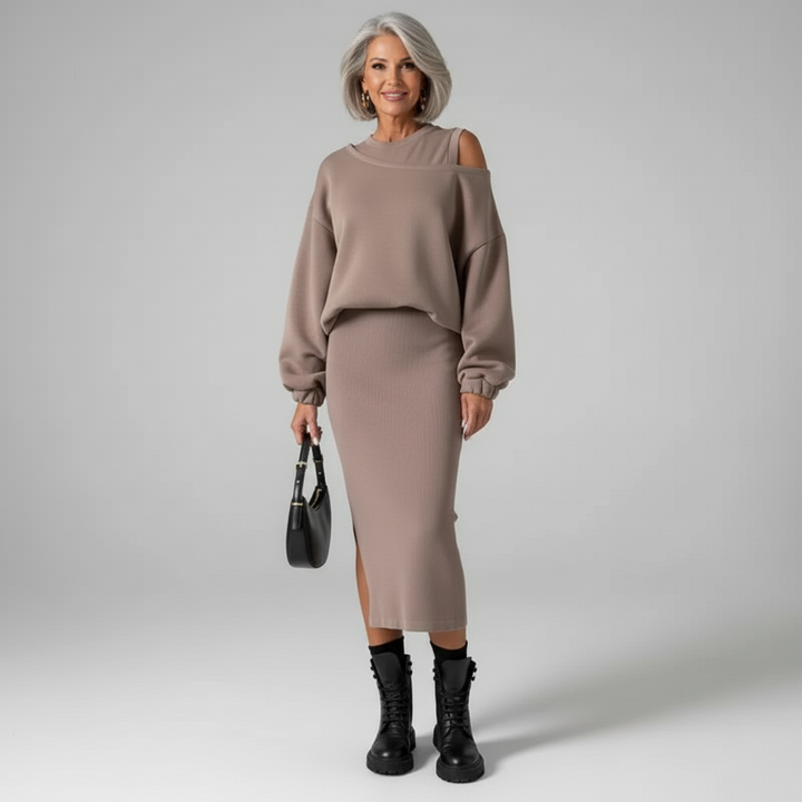 Kayla | Two Piece Off - Shoulder Sweater and Dress