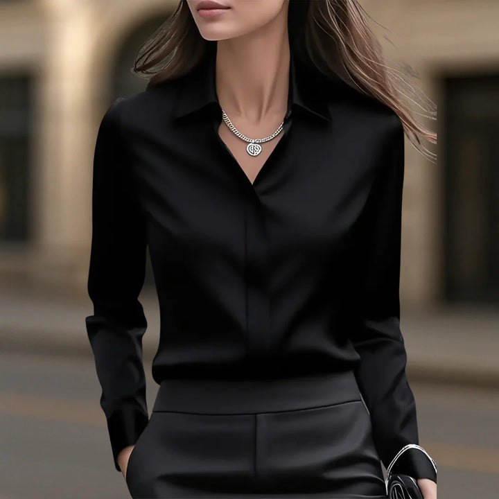 Audrey | Button Down Satin Blouse