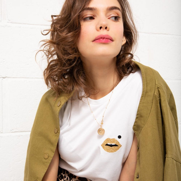 Dolly | Gold Lip Graphic Tee